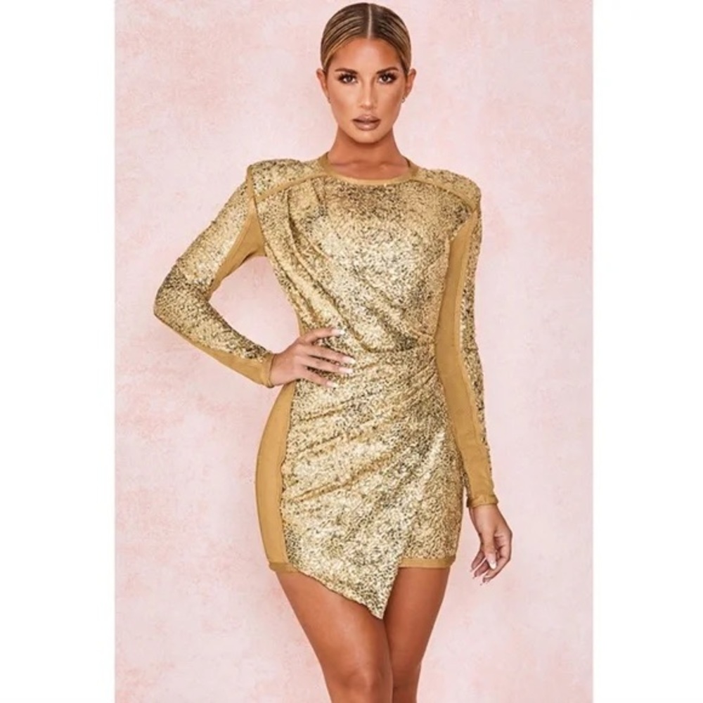 House of CB Gold Sequin Mini Dress